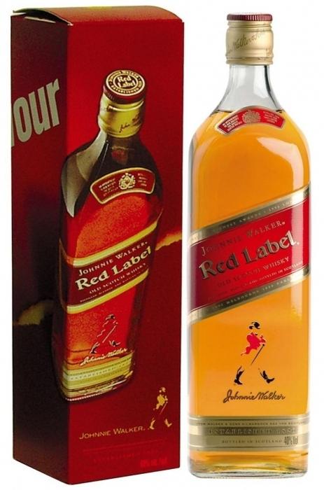 etiqueta roja de whisky