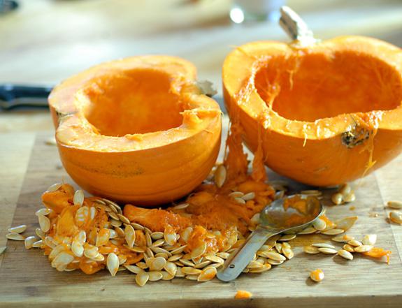 calabaza dulce al horno en el horno