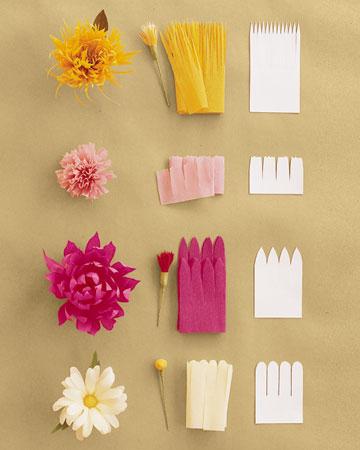 Arreglos florales y artesanías de papel corrugado