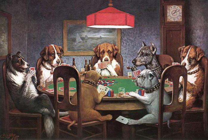 perros jugando al póquer