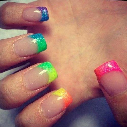 Arco iris de manicura: instrucción paso a paso, foto