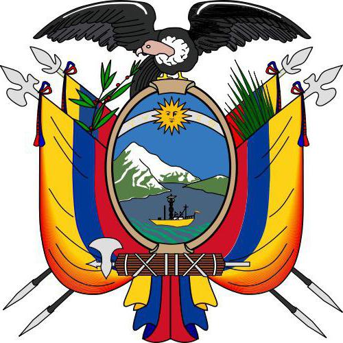 La bandera de Ecuador y su escudo de armas